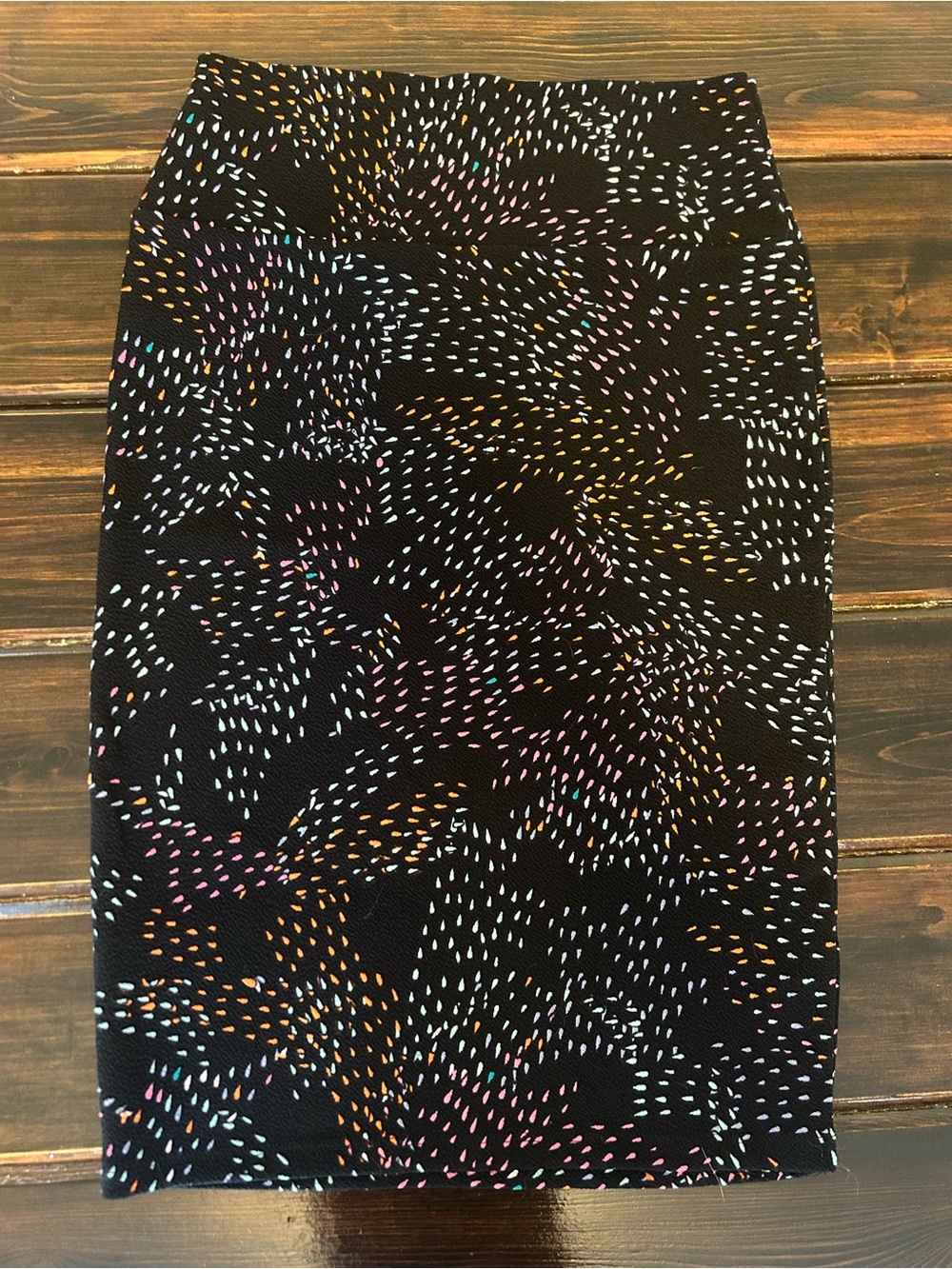 Black & Neon Retro-look Pencil Skirt